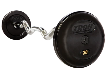 Troy Pro-Style Rubber Encased Curl Barbell Set | RUFC