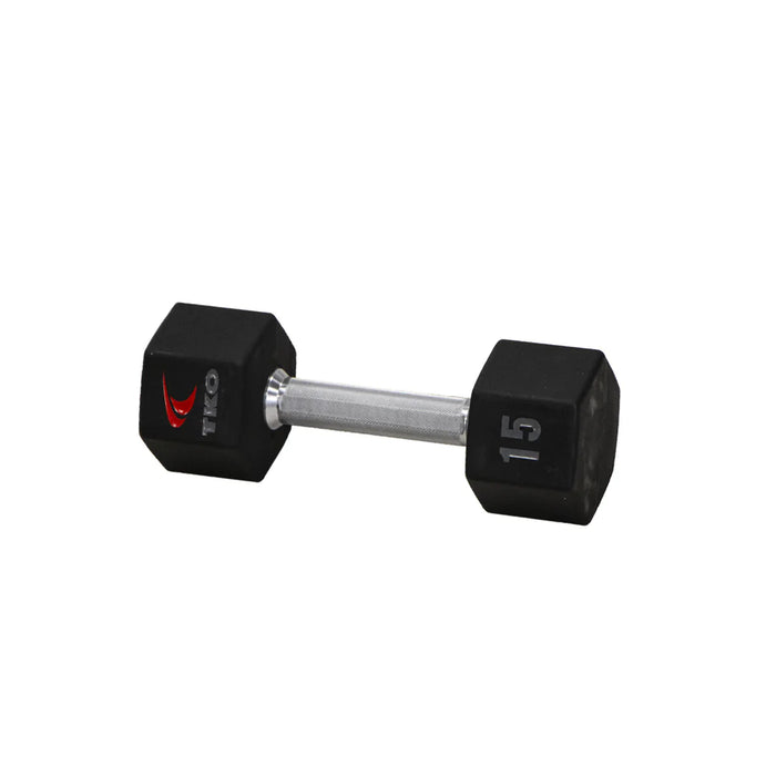 TKO Urethane Hex Dumbbell Set with 3-Tier Rail Rack | S6230