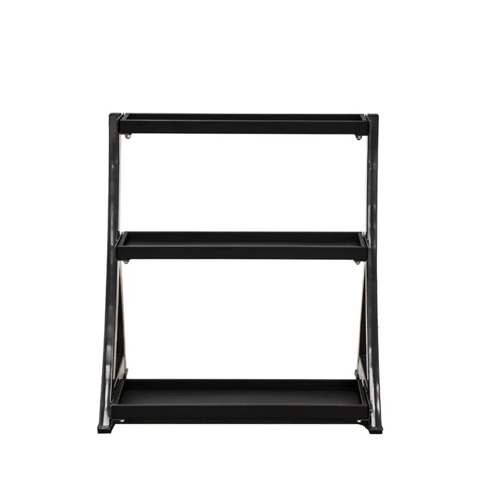 TKO Vinyl Kettlebell Set with 3-Tier Storage Rack | S856