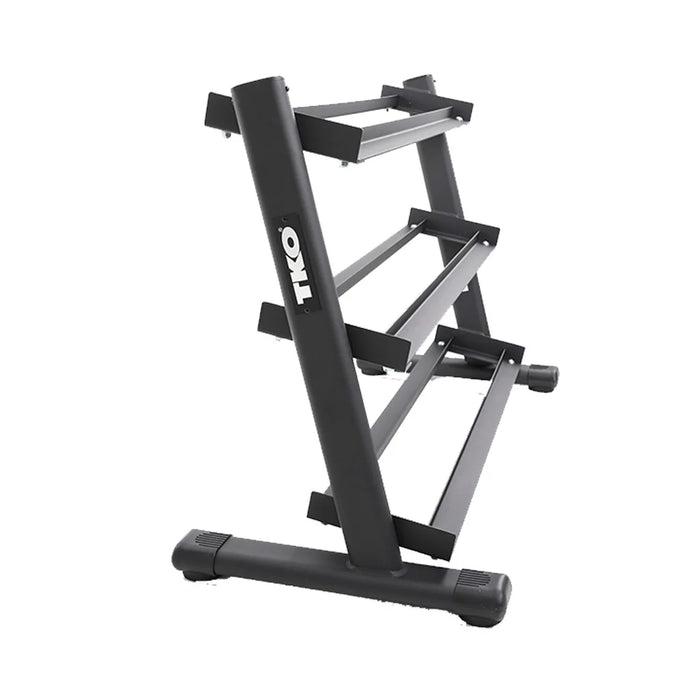 TKO Urethane Hex Dumbbell Set with 3-Tier Rail Rack | S6230