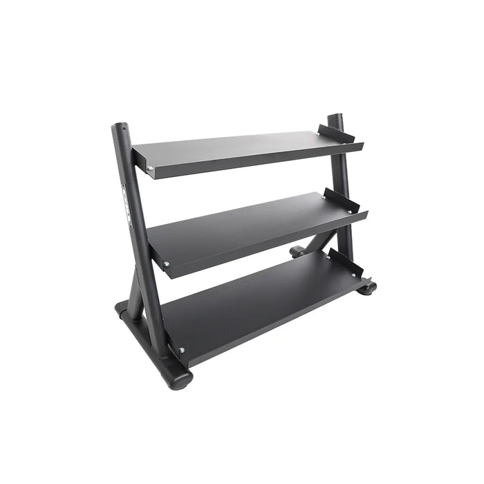 TKO Strength S6235 Urethane Hex Dumbbell with Three-Tier Tray Rack