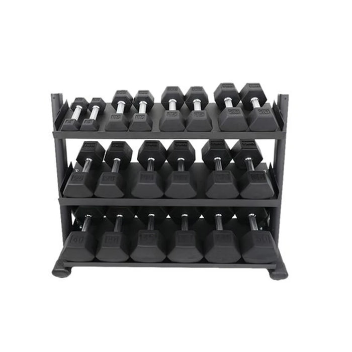 TKO Urethane Hex Dumbbell with 3-Tier Shelf Rack | S6235