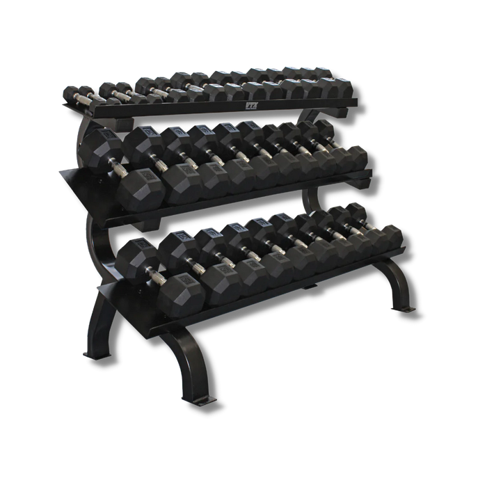Troy VTX 8-Sided Urethane Dumbbell Set with Storage Rack
