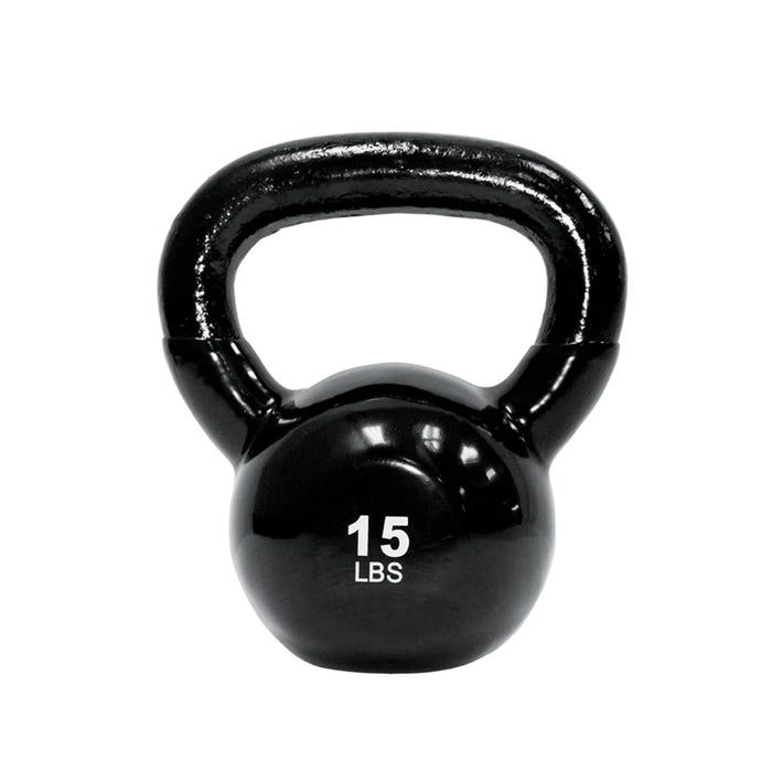 TKO Vinyl Kettlebell Set with 3-Tier Storage Rack | S856