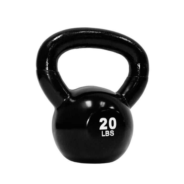 TKO Vinyl Kettlebell Set with 3-Tier Storage Rack | S856