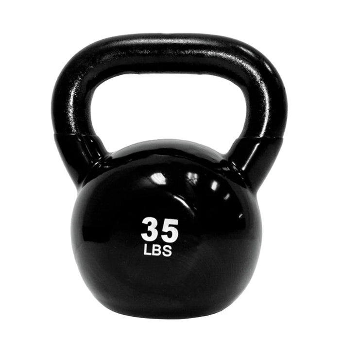 TKO Vinyl Kettlebell Set with 3-Tier Storage Rack | S856