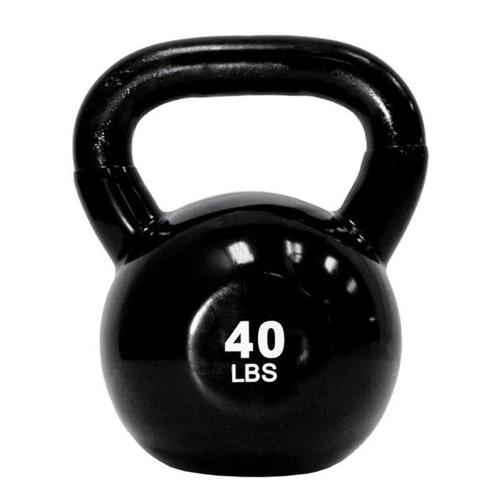 TKO Vinyl Kettlebell Set with 3-Tier Storage Rack | S856