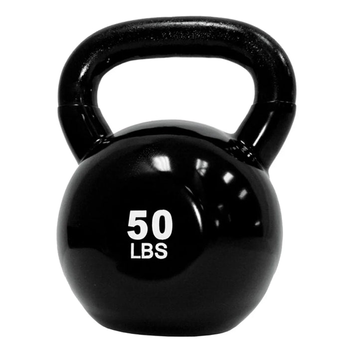 TKO Vinyl Kettlebell Set with 3-Tier Storage Rack | S856
