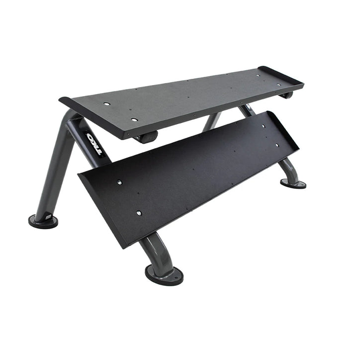 TKO Rubber Hex Dumbbell Set with 2-Tier Horizontal Rack | S889