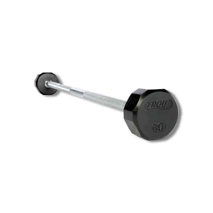 Troy 12-Sided Straight Rubber Barbell | TSB-R
