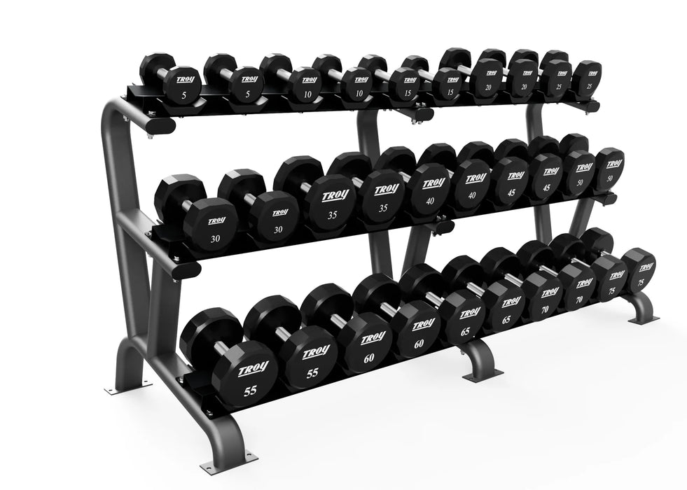 Troy 3-Tier Horizontal Dumbbell Saddle Storage Rack | DR-15
