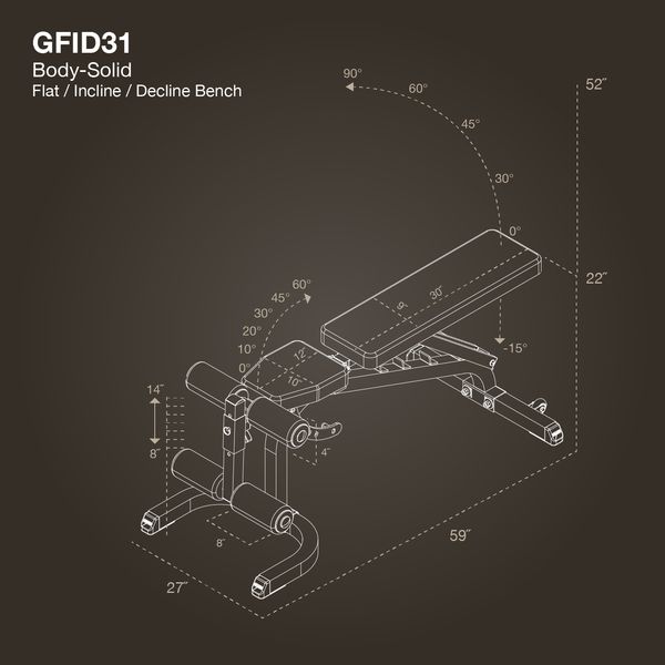 Body-Solid GFID31 Flat/Incline/Decline Bench