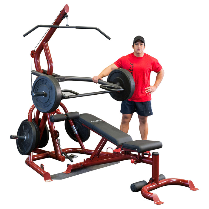 Body-Solid GLGS100P4 Corner Leverage Machine with Bench
