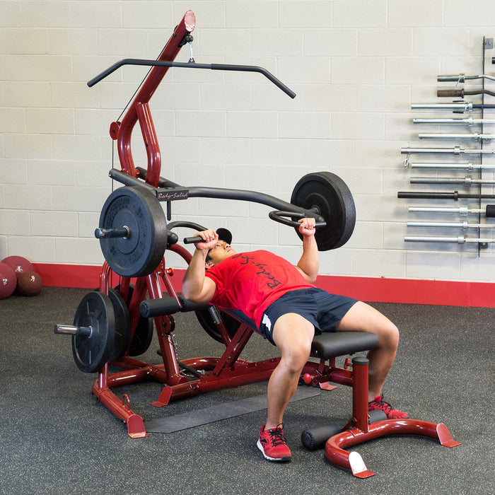 Body-Solid GLGS100P4 Corner Leverage Machine with Bench