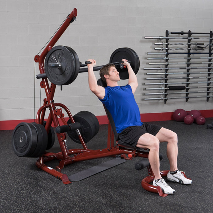 Body-Solid GLGS100P4 Corner Leverage Machine with Bench