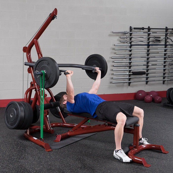 Body-Solid GLGS100P4 Corner Leverage Machine with Bench