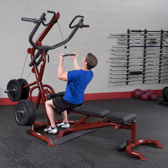Body-Solid GLGS100P4 Corner Leverage Machine with Bench