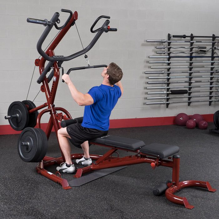 Body-Solid GLGS100P4 Corner Leverage Machine with Bench