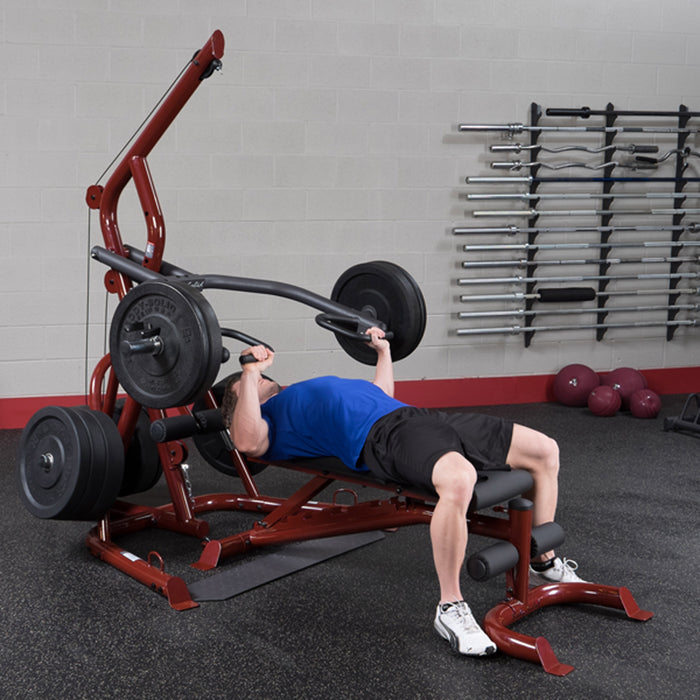 Body-Solid GLGS100P4 Corner Leverage Machine with Bench