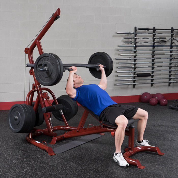 Body-Solid GLGS100P4 Corner Leverage Machine with Bench