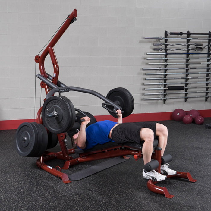 Body-Solid GLGS100P4 Corner Leverage Machine with Bench
