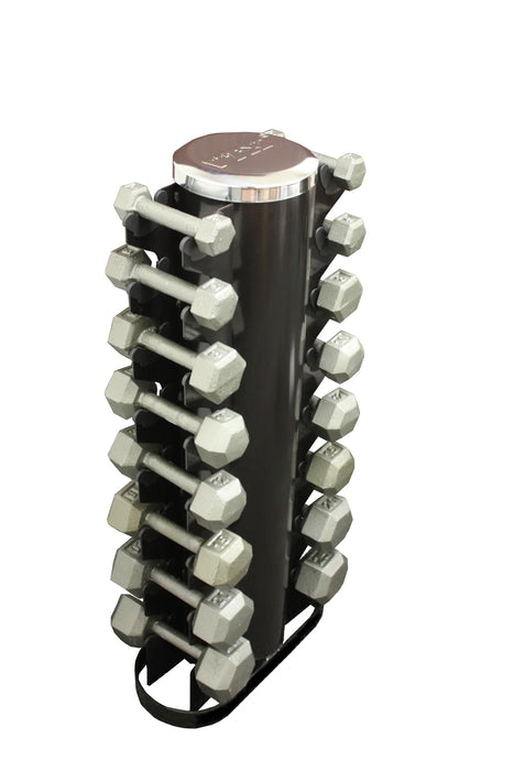 Troy 12-Sided Rubber Dumbbell Set with Vertical Storage Rack