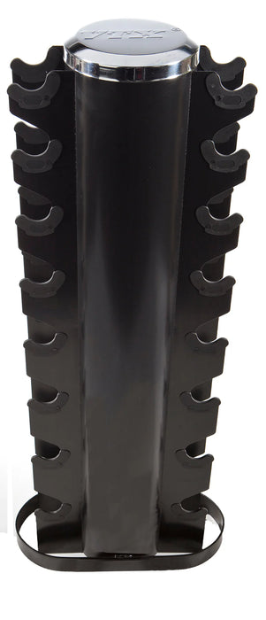Troy 12-Sided Rubber Dumbbell Set with Vertical Storage Rack