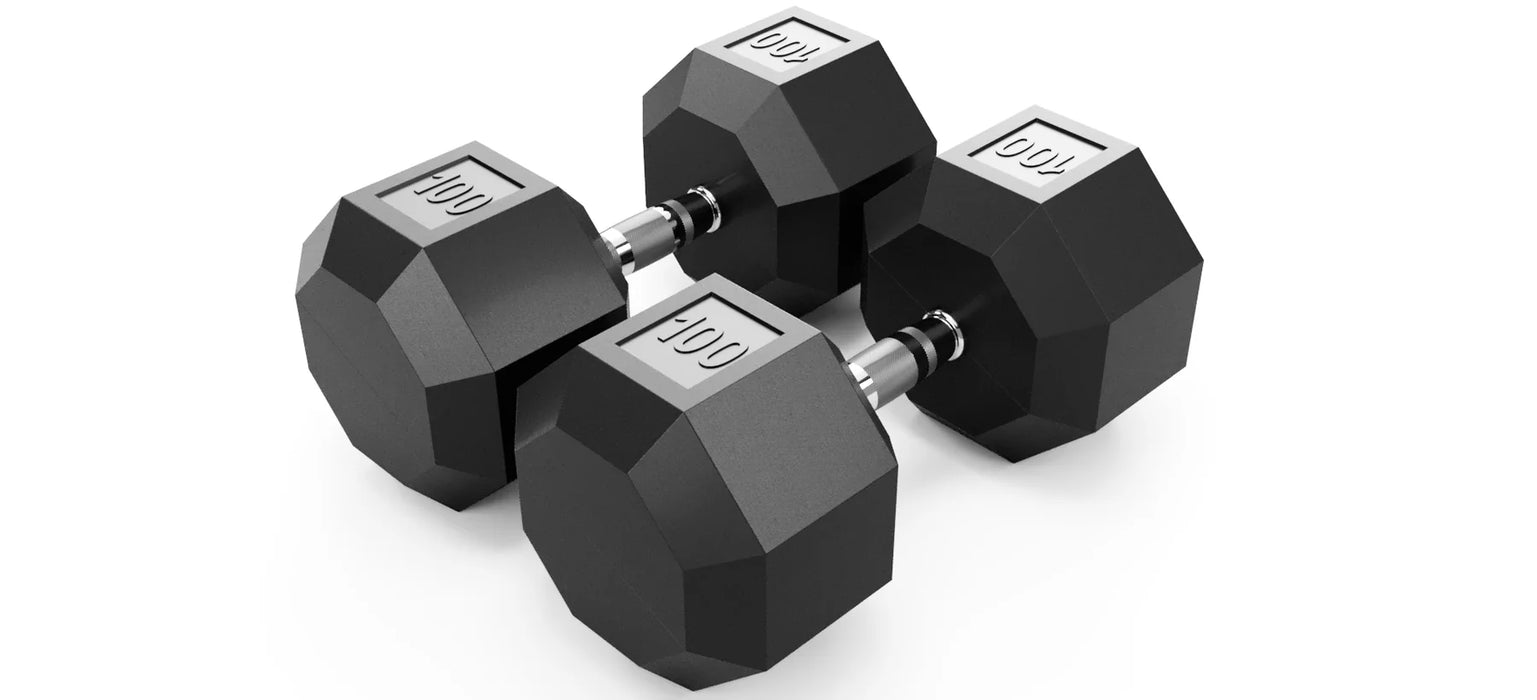 Troy VTX 8-Sided Rubber Dumbbell Set with Storage Rack