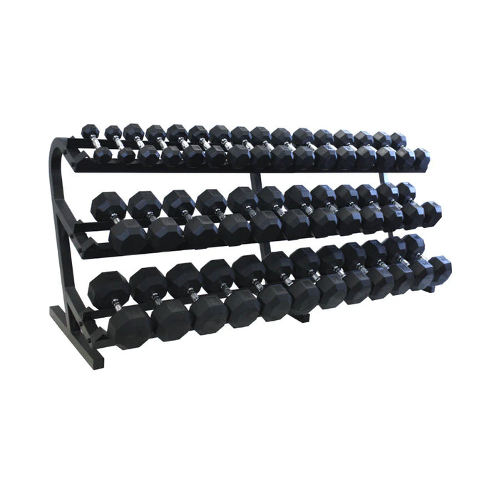 Troy VTX 8-Sided Rubber Dumbbell Set with Storage Rack