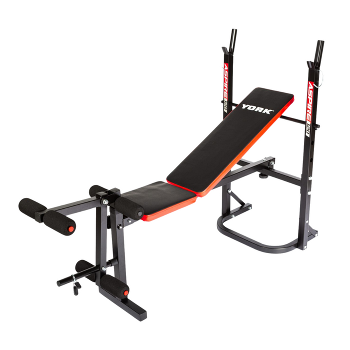 YORK Aspire 120 Flat to Incline/Folding Bench with Leg Curl