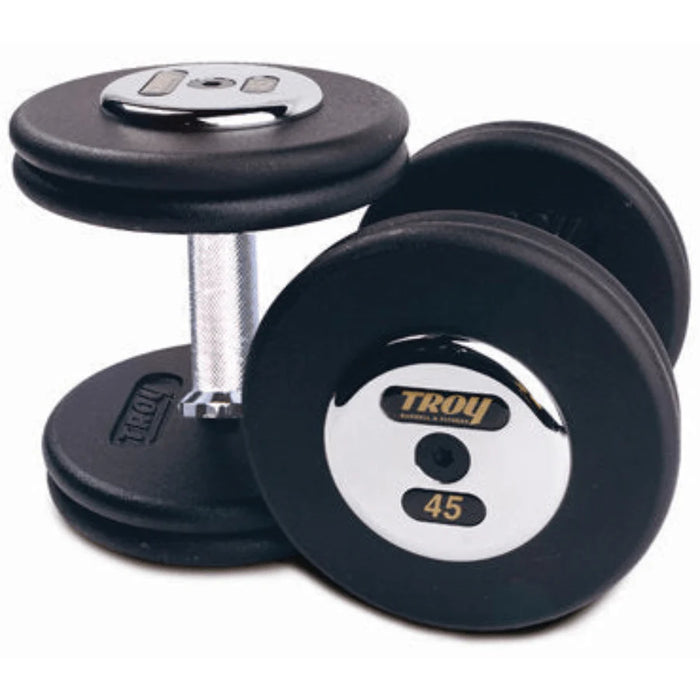 Troy Pro-Style Black Cast Iron Dumbbell | PFD (55-150 lbs)