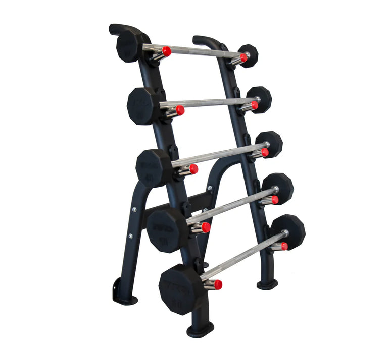 TKO Rubber Barbell Set with Storage Rack | S845