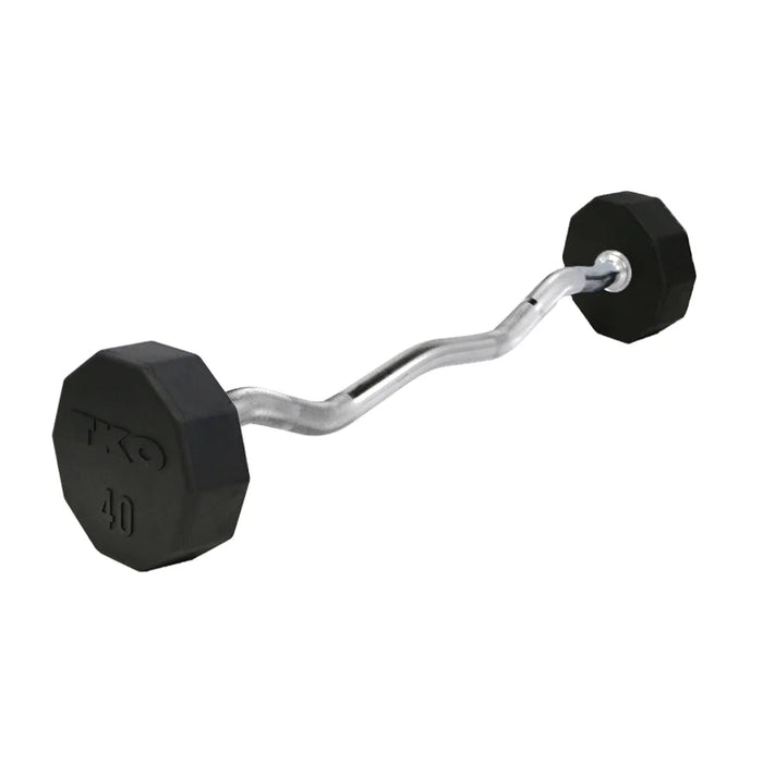 TKO Rubber Barbell Set with Storage Rack | S846