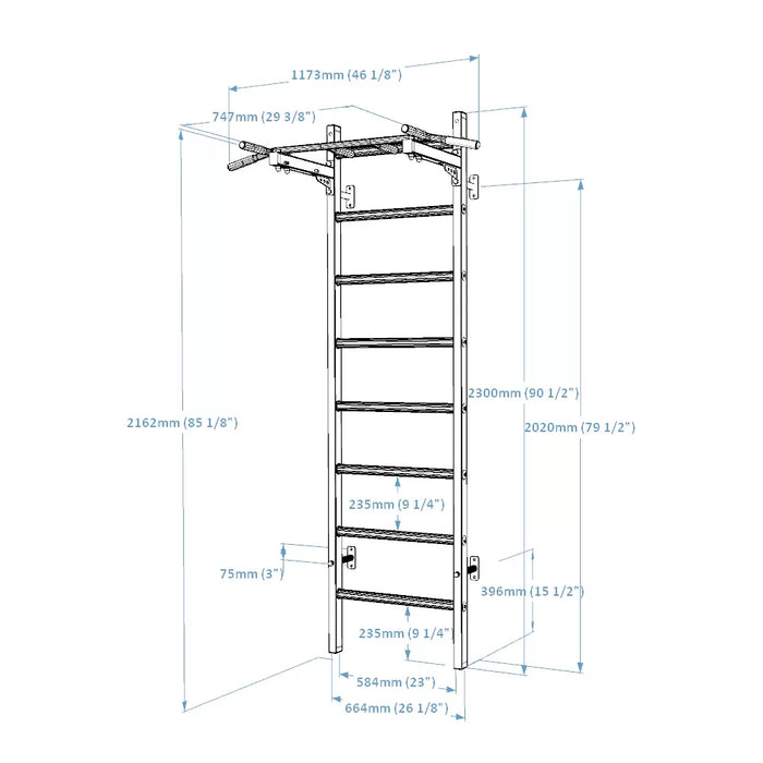 BenchK 221 Wall Bars with Pull-up Bar