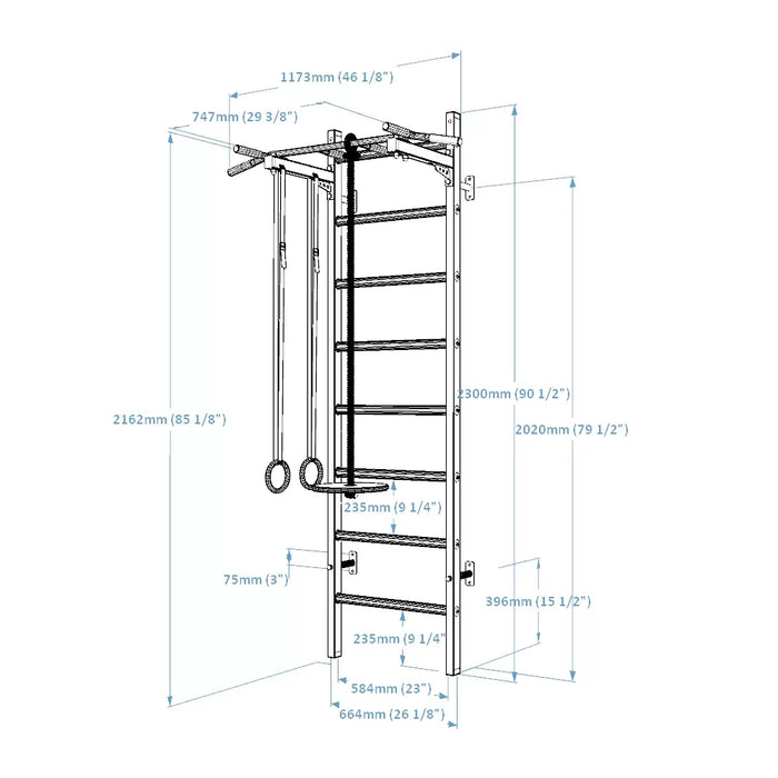 BenchK 221 Wall Bars with Pull-up Bar