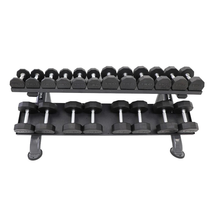 TKO 10-Sided Pro Rubber Dumbbell Set | 829TR