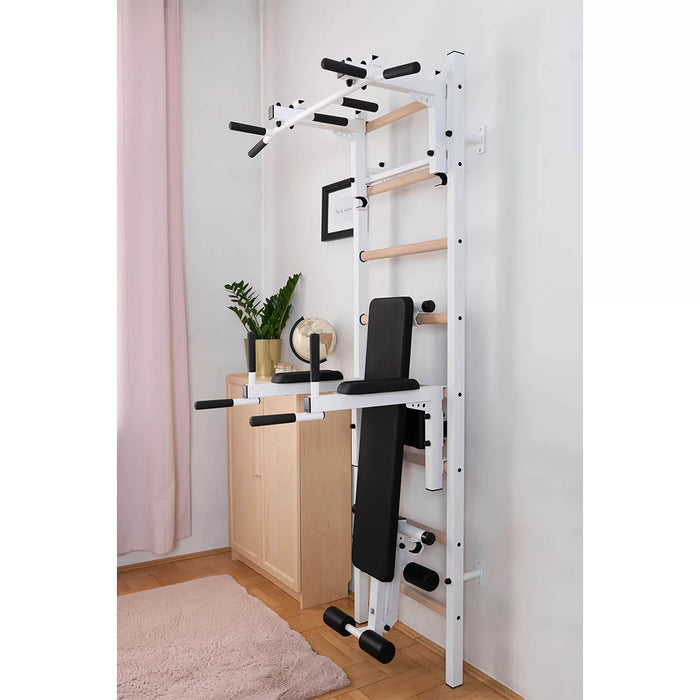 BenchK 233 Wall Bars with Pull-up Bar, Dip Bar & Workout Bench