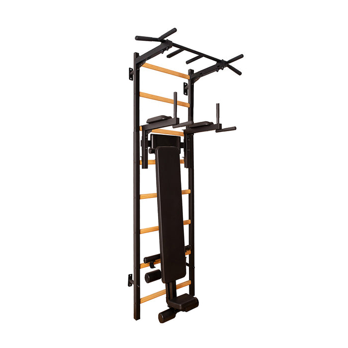 BenchK 223 Wall Bars with Pull-up Bar, Dip Bar & Workout Bench