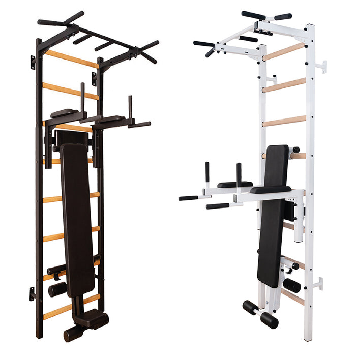 BenchK 223 Wall Bars with Pull-up Bar, Dip Bar & Workout Bench