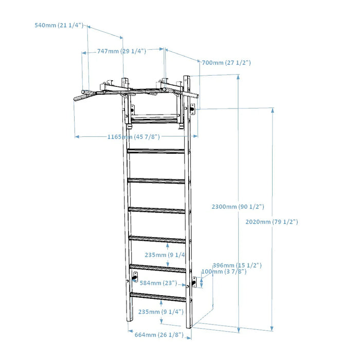 BenchK 231 Wall Bars with Pull-up Bar