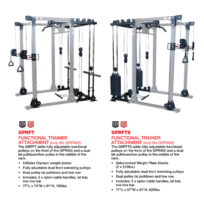 Body-Solid GPR400 Power Rack Functional Trainer Package