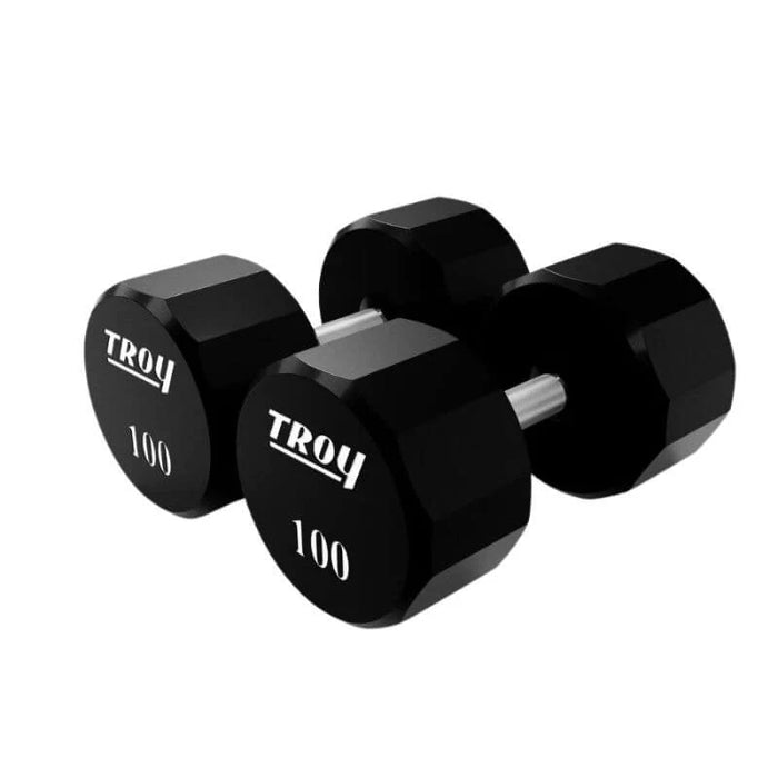 Troy 12-Sided Urethane Dumbbell Set with Storage Rack | COMMPAC-TSDU50