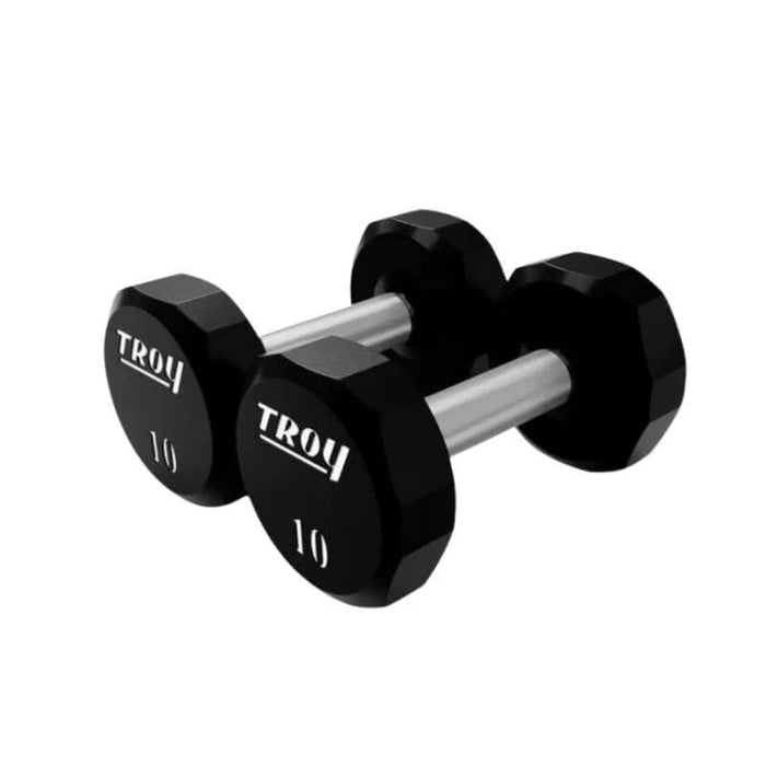 Troy 12-Sided Urethane Dumbbell Set with Storage Rack | COMMPAC-TSDU100