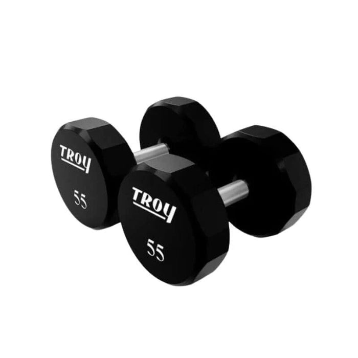 Troy 12-Sided Urethane Dumbbell Set with Storage Rack | COMMPAC-TSDU100