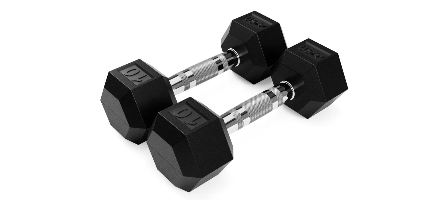 Troy USA 6-Sided Rubber Dumbbell Set | HD-R