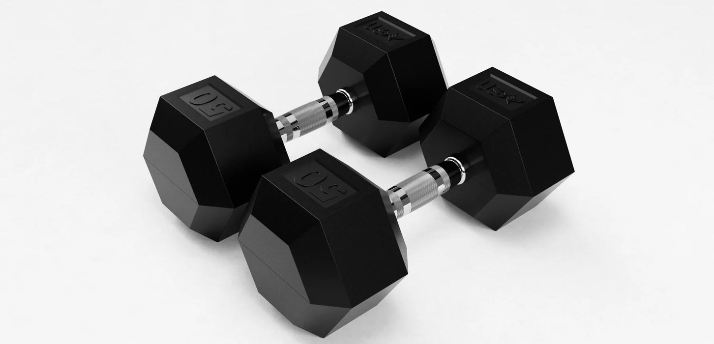 Troy USA 6-Sided Rubber Dumbbell Set | HD-R