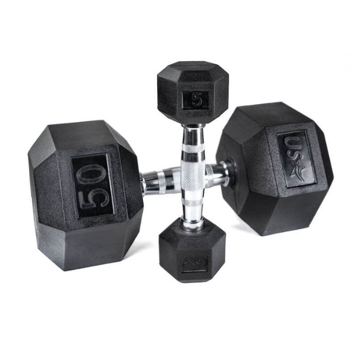 Troy USA 6-Sided Rubber Dumbbell Set | HD-R