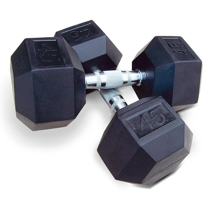 Intek Strength Rubber Cast Hexagon Dumbbell Set