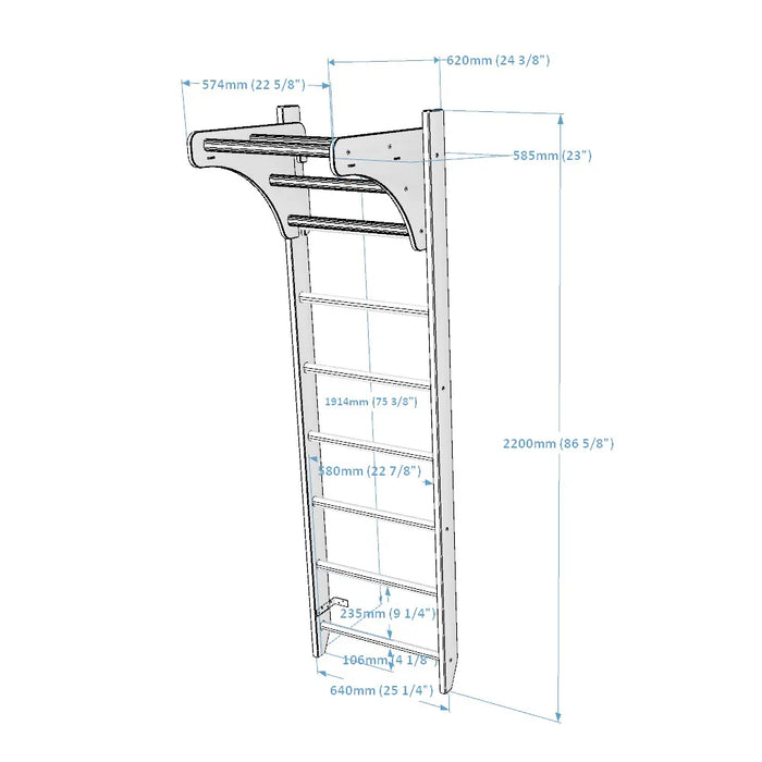 BenchK 111 Wall Bars with Adjustable Pull-up Bar