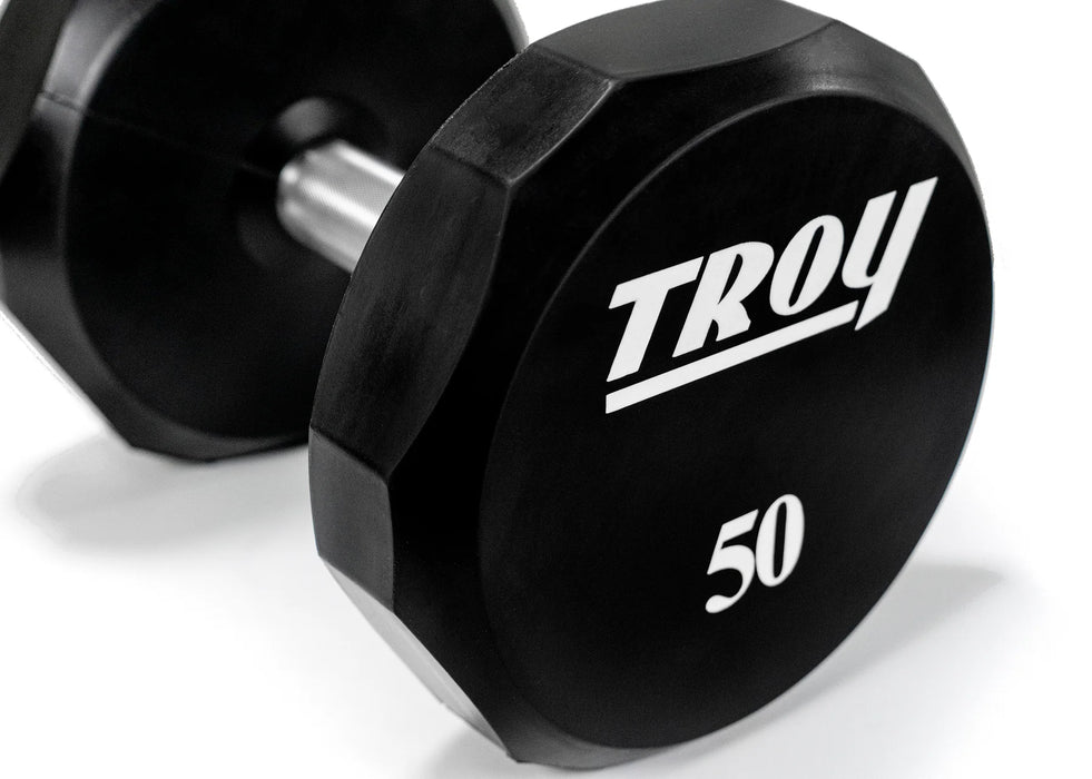 Troy 12-Sided Urethane Dumbbell Set with Storage Rack